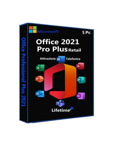 Microsoft Office Pro Plus 2021 Retail 5 Pc 1 Key Attivazione Tramite Portale