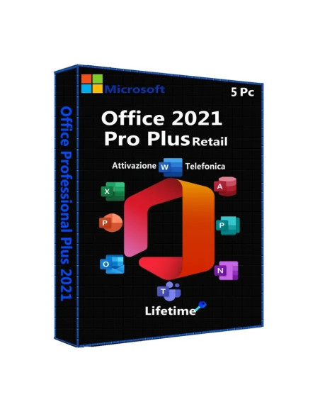 Microsoft Office Pro Plus 2021 Retail 5 Pc 1 Key Attivazione Tramite Portale