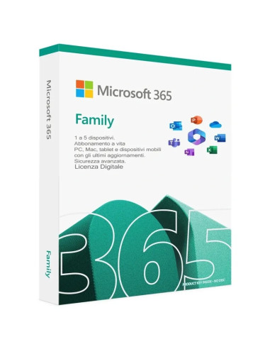 Microsoft Office 365 Family 1 Account Digitale 5 PC A Vita