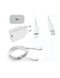 Alimentatore PD 20W Ricarica Rapida Cavo Usb C Lightning 1 mt Universale