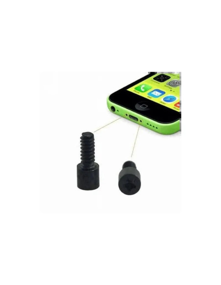 Set of 2 Black iPhone 5C Dock Screws with 5 Prongs