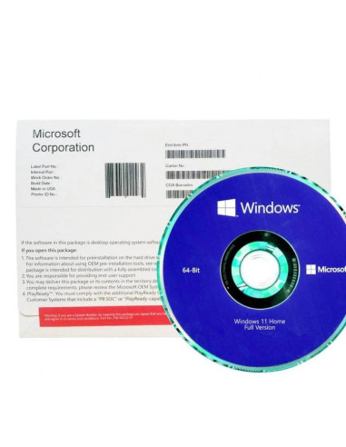 Windows Microsoft 11 Pro 64 Bit OEM Pack DVD Ita Key For Life
