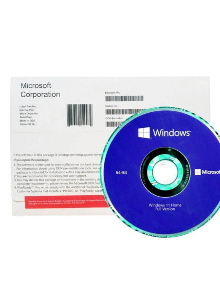 Windows Microsoft 11 Pro 64 Bit OEM Pack DVD Ita Key For Life