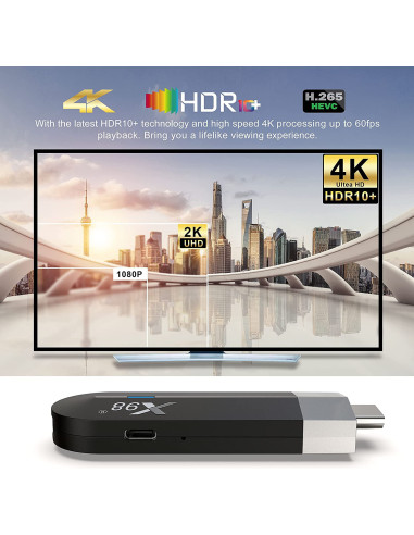 Tv Pen X98 S500 4 Core 4K Android 11 Ram 2Gb Rom 16Gb Wi Fi 2.4 5G