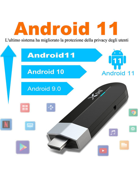 Tv Pen X98 S500 4 Core 4K Android 11 Ram 2Gb Rom 16Gb Wi Fi 2.4 5G