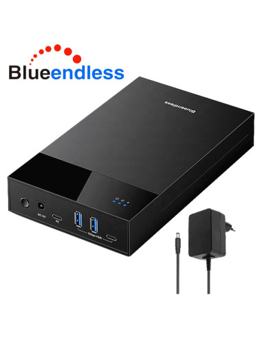 CASE HHD Hub Esterno 3.5-2.5 Pollici SATA USB 3.0 per PC Laptop HDD Box Supporta fino 24TB