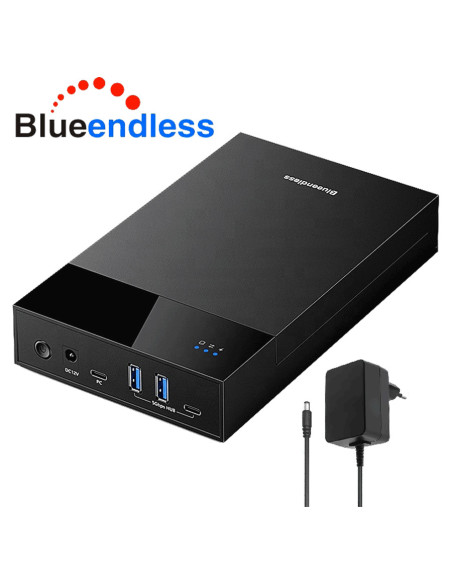 CASE HHD Hub Esterno 3.5-2.5 Pollici SATA USB 3.0 per PC Laptop HDD Box Supporta fino 24TB