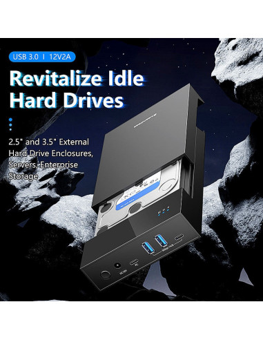 CASE HHD Esterno 3.5-2.5 Pollici SATA USB 3.0 per PC Laptop HDD Box