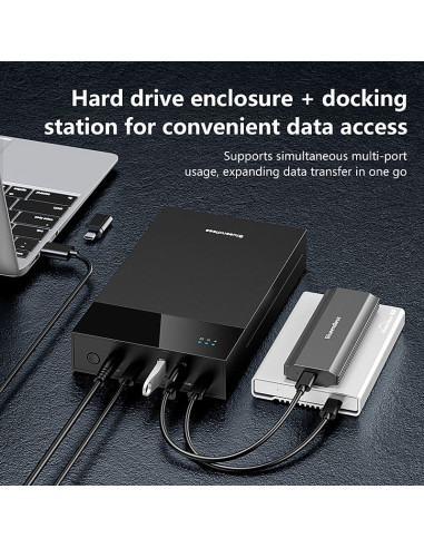 CASE HHD Hub Esterno 3.5-2.5 Pollici SATA USB 3.0 per PC Laptop HDD Box Supporta fino 24TB