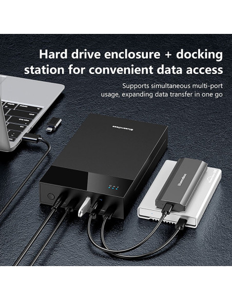 CASE HHD Hub Esterno 3.5-2.5 Pollici SATA USB 3.0 per PC Laptop HDD Box Supporta fino 24TB