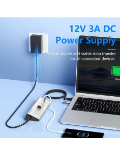 Hub USB 3.2 10 Gbps USB Type-C 7 porte ricarica e trasferimento dati su PC e laptop 2