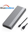 Box Case Per Hard Disk Doppio Protocollo M.2 NVMe/SATA con cavo da Tipo-C/USB-A 2818S