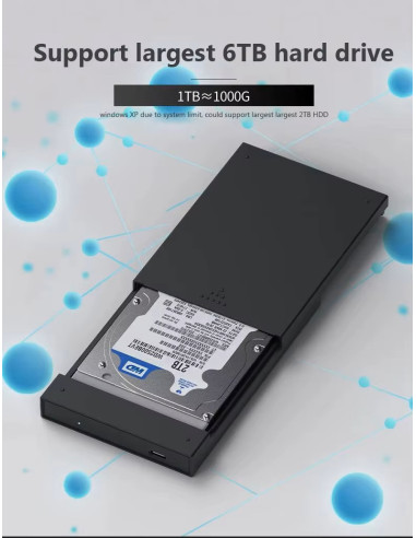 CASE Hard Disk Cavo Usb-A Esterno 3.5-2.5 Pollici SATA USB 3.0 Per PC Laptop HDD Box