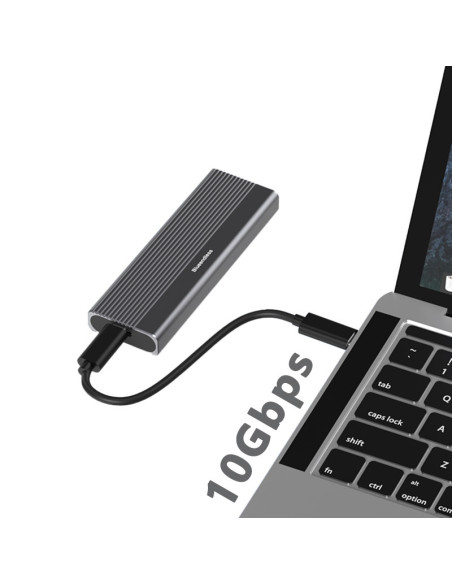 Box Case Per Hard Disk Doppio Protocollo M.2 NVMe/SATA con cavo da Tipo-C/USB-A 2818S