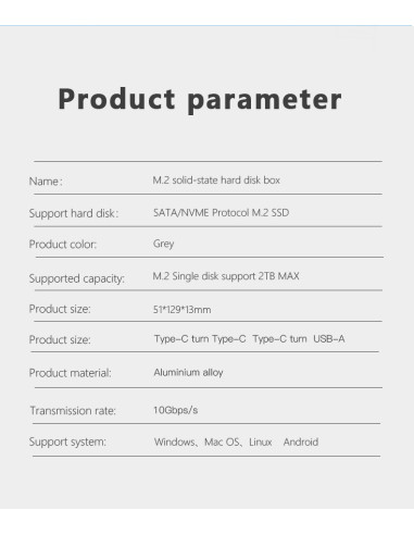 copy of copy of CASE HHD Esterno 3.5-2.5 Pollici SATA USB 3.0 per PC Laptop HDD Box