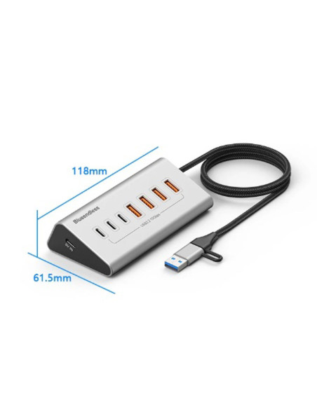 Hub USB 3.2 10 Gbps USB Type-C 7 porte ricarica e trasferimento dati su PC e laptop