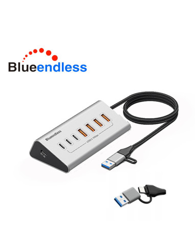 Hub USB 3.2 10 Gbps USB Type-C 7 porte ricarica e trasferimento dati su PC e laptop