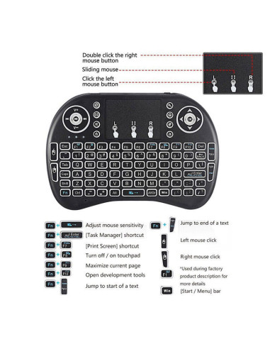 Mini Tastiera Compatibile Wireless 2.4 Pad Air Per TV Pc Box Android con Pila