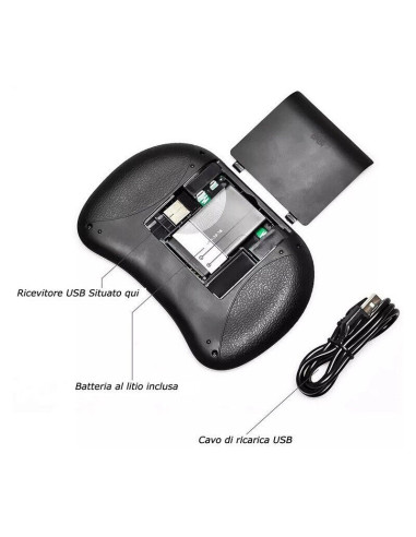 Mini Tastiera Compatibile Wireless 2.4 Pad Air Per TV Pc Box Android con Pila