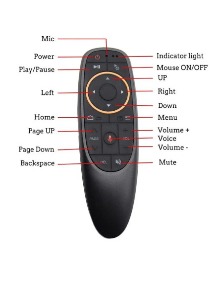 Telecomando G10 Vocale Air Mouse 2.4G Wireless Giroscopio Universale
