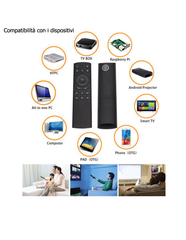 Telecomando G20S Vocale Air Mouse 2.4G Wireless Giroscopio Universale