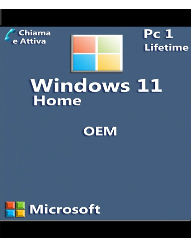 Microsoft Windows 11 Home Oem 1 Pc 1 Key Chiama e Attiva