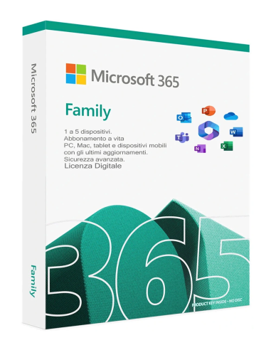Microsoft Office 365 Family 1 Account Digitale 5 PC A Vita