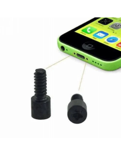 Set of 2 Black iPhone 5C Dock Screws with 5 Prongs 2