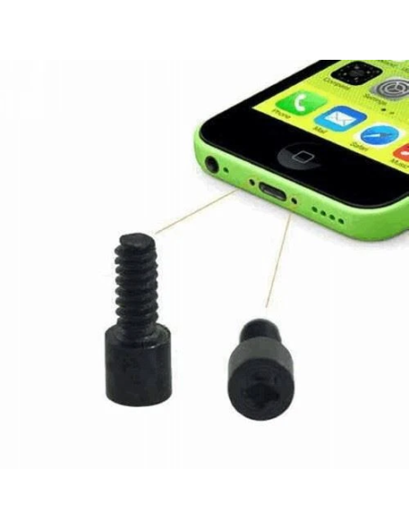 Set of 2 Black iPhone 5C Dock Screws with 5 Prongs