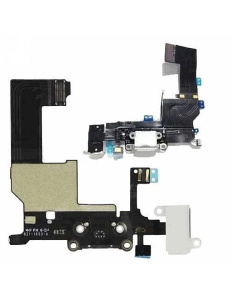 Charging Jack Audio Dock Microphone Flex Connector for iPhone 5 White