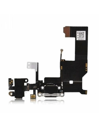 Connettore Flex Ricarica Jack Cuffie Dock Microfono per iPhone 5 Nero