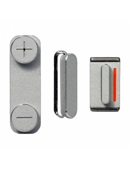 Set of 3 Silver iPhone 5 OEM Volume Silent and Power Buttons