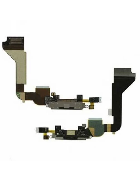Charging Connector and Microphone Flex Cable for iPhone 4 Black